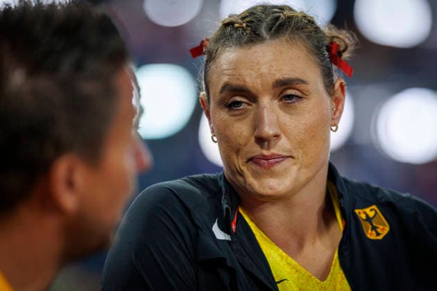 BIRMINGHAM, GREAT BRITAIN - AUGUST 14, 2026: Kristin PUDENZ (GER Germany) during the discus throw final of the European Athletics Championships at Alexander Stadium on August 14, 2026 in Birmingham, Great Britain. Great Britain Copyright: xAxelxKohringx