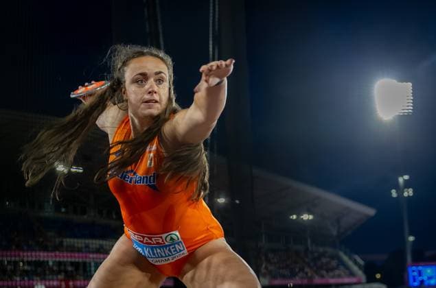 BIRMINGHAM - Jorinde van Klinken in action in the discus throw final on the fifth day of the European Athletics Championships. IRIS VAN DEN BROEK ANP xVIxANPxSportx xxANPxIVx 565492187 originalFilename: 565492187.jpg