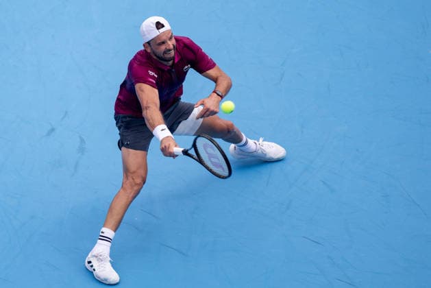 August 14, 2026, Mason, Ohio, U.S: Grigor Dimitrov (BUL) slides to return a shot during FridayÃ¢â‚¬â ¢s first round of the Cincinnati Open at the Lindner Family Tennis Center , Mason, Oh. Mason U.S - ZUMAs304 20260814_zaf_s304_073 Copyright: xScottxStuartx