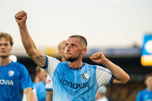 Deutschland: Fussball 2. Bundesliga, 2. Spieltag 2026 2027, Eintracht Braunschweig - VfL Bochum am 14.08.2026 in Braunschweig (Eintracht-Stadion): Maximilian Wittek (VfL Bochum, 32) Jubel, Freude, Emotionen, Gestik *** German Soccer 2. Bundesliga, Matchday 2, 2026–2027, Eintracht Braunschweig vs. VfL Bochum on August 14, 2026, at Eintracht Braunschweig’s Maximilian Wittek Stadium, VfL Bochum, 32: Cheering, joy, emotions, gestures Copyright: xSvenxHeidmannx