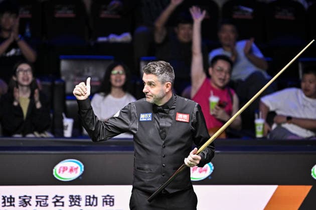 TAIYUAN, CHINA - AUGUST 14: Mark Selby of England plays a shot in the Quarterfinal match against Neil Robertson of Australia on day 7 of the 2026 World Snooker Tour China Open at Taiyuan Binhe Sports Center on August 14, 2026 in Taiyuan, Shanxi Province of China.  Copyright: xChinaxNewsxServicex 111660038343