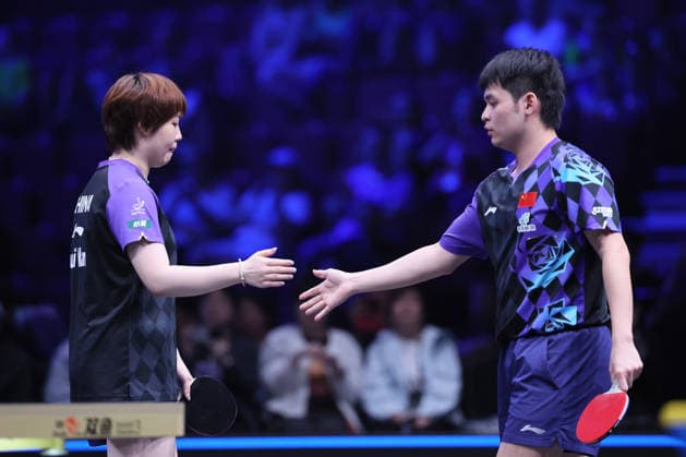 MALMO, SWEDEN - AUGUST 14: Lin Shidong and Kuai Man of China compete in the Mixed Doubles Final match against Wong Chun Ting and Doo Hoi Kem of Hong Kong on Day 5 of Europe Smash Sweden 2026 at Baltiska Hallen on August 14, 2026 in Malmo, Sweden.  Copyright: xVCGx 111660071446