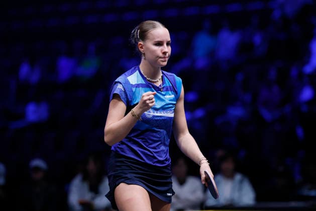 MALMO, SWEDEN - AUGUST 14: Annett Kaufmann of Germany competes in the Women s Singles Round of 16 match against Chen Yi of China on Day 5 of Europe Smash Sweden 2026 at Malmo Arena on August 14, 2026 in Malmo, Sweden.  Copyright: xVCGx 111660071515