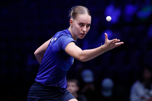 MALMO, SWEDEN - AUGUST 14: Annett Kaufmann of Germany competes in the Women s Singles Round of 16 match against Chen Yi of China on Day 5 of Europe Smash Sweden 2026 at Malmo Arena on August 14, 2026 in Malmo, Sweden.  Copyright: xVCGx 111660071518