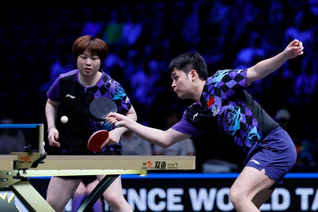 MALMO, SWEDEN - AUGUST 14: Lin Shidong and Kuai Man of China compete in the Mixed Doubles Semifinal match against Lin Yun-ju and Cheng I-ching of Chinese Taipei on Day 5 of Europe Smash Sweden 2026 at Malmo Arena on August 14, 2026 in Malmo, Sweden.  Copyright: xVCGx 111659961531