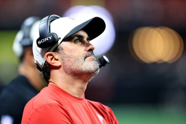 ATLANTA, GA - AUGUST 14: Head Coach Kevin Stefanski of the Atlanta Falcons looks on during the Friday evening NFL, American Football Herren, USA preseason football game between the Atlanta Falcons and the Denver Broncos on August 14, 2026 at Mercedes-Benz Stadium in Atlanta, Georgia. (Photo by David J. Griffin Icon Sportswire) NFL: AUG 14 Broncos at Falcons EDITORIAL USE ONLY Icon9532608145069