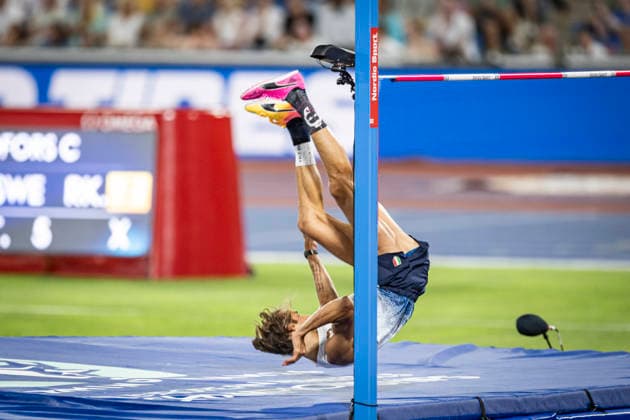 RECORD DATE NOT STATED 14th August 2026; Alexander Stadium, Birmingham, Midlands, England; 2026 European Athletics Championships, Day Five; Gianmarco Tamberi (ITA) wins the mens high jump GodfreyxPitt