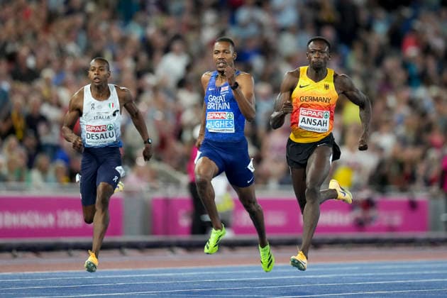 ATHLETICS - European Athletics Championships BIRMINGHAM,ENGLAND,14.AUG.26 - ATHLETICS - European Athletics Championships, 200m,Men. Image shows Owen Ansah (GER).  GEPAxpictures xRanjithxKumar
