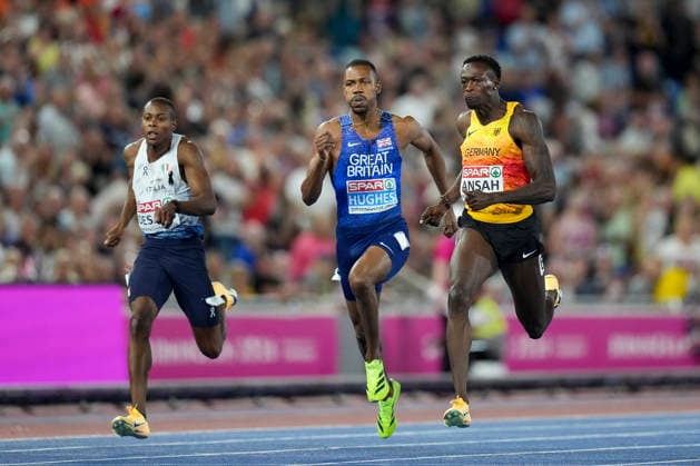 ATHLETICS - European Athletics Championships BIRMINGHAM,ENGLAND,14.AUG.26 - ATHLETICS - European Athletics Championships, 200m,Men. Image shows Owen Ansah (GER).  GEPAxpictures xRanjithxKumar