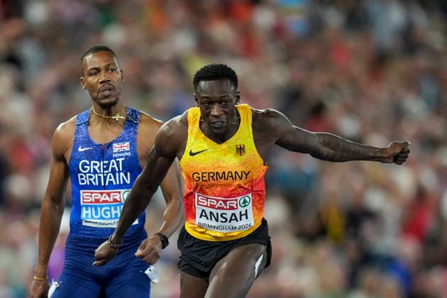 ATHLETICS - European Athletics Championships BIRMINGHAM,ENGLAND,14.AUG.26 - ATHLETICS - European Athletics Championships, 200m,Men. Image shows Owen Ansah (GER).  GEPAxpictures xRanjithxKumar