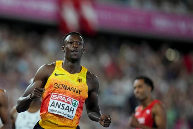 ATHLETICS - European Athletics Championships BIRMINGHAM,ENGLAND,14.AUG.26 - ATHLETICS - European Athletics Championships, 200m,Men. Image shows Owen Ansah (GER).  GEPAxpictures xRanjithxKumar