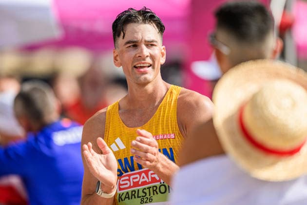 260815 Perseus Karlström of Sweden after fourth place in men s marathon race walk during day 6 of the 2026 European Athletics Championships on August 15, 2026 in Birmingham. Photo: Maxim Thore BILDBYRAN kod MT MT1071 friidrott athletics friidrett friidrotts-em em friidretts-em 2026 european athletics championships day 6 bbeng sweden sverige kappgang race walk gang *** August 15, 2026: Perseus Karlström of Sweden after finishing fourth in the men’s marathon race walk on Day 6 of the 2026 European Athletics Championships on August 15, 2026 in Birmingham. Photo by Maxim Thore. BILDBYRAN code MT MT1071 track and field athletics friidrett friidrotts em em friidretts em 2026 European Athletics Championships Day 6 BBENG Sweden race walk  Copyright: MAXIMxTHORE BB260815MT006