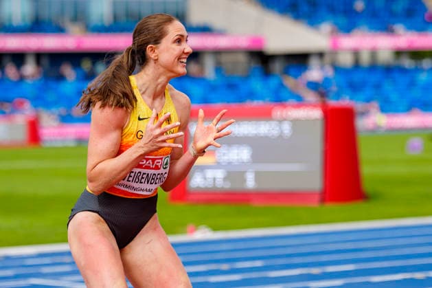 BIRMINGHAM, GREAT BRITAIN - AUGUST 15, 2026 : Sophie WEIßENBERG (GER Germany) competing in the long jump in the heptathlon during the European Athletics Championships at Alexander Stadium on August 15, 2026 in Birmingham, Great Britain. Great Britain Copyright: xLeahxKohringx