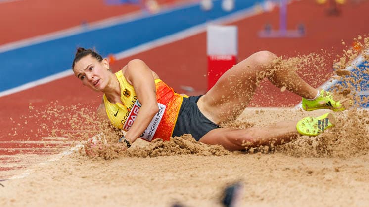 BIRMINGHAM, GREAT BRITAIN - AUGUST 15, 2026: Vanessa GRIMM (GER Germany) competing in the long jump of the heptathlon during the European Athletics Championships at Alexander Stadium on August 15, 2026 in Birmingham, Great Britain. Great Britain Copyright: xAxelxKohringx