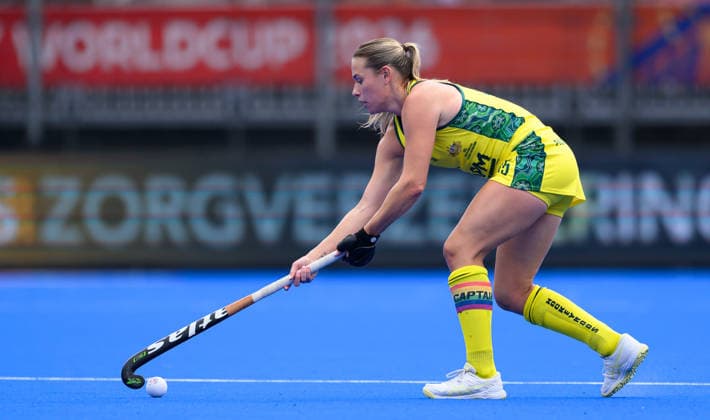 Hockey World Cup Day One Kaitlin Nobbs (C) of Australia Women (Hockeyroos) during the Pool A match between Australia and Japan in the 2026 Women™s FIH Hockey World Cup at Wagener Stadium, Amstelveen 15 08 2026 UK Newspapers OUT Copyright: xGraemexWilcocksonx FIL-23774-0023