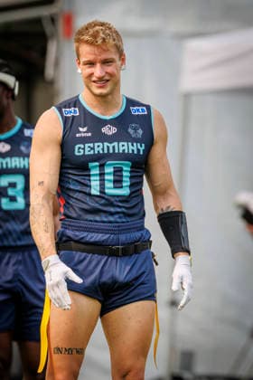 Quarter-final Italy (ITA) vs. Germany (GER), Day 3 Men at IFAF Flag Football Championships Düsseldorf 2026, 15.08.2026 Duesseldorf, Germany - Aug. 15, 2026: +gerr10m+ during the Quarter-final match between Italy (ITA) vs. Germany (GER) on the third day of the Men IFAF Flag Football World Championships at the Bezirkssportanlage Duesseldorf Garath *** Quarterfinal: Italy (ITA) vs. Germany (GER), Day 3, Men s Division at the IFAF Flag Football Championships in Düsseldorf 2026, August 15, 2026, Düsseldorf, Germany; gerr10m during the quarterfinal match between Italy (ITA) and Germany (GER) on the third day of the Men’s IFAF Flag Football World Championships at the Bezirkssportanlage Düsseldorf Garath Copyright: xBEAUTIFULxSPORTS B.Hoffmannx
