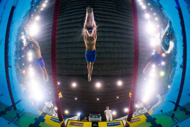 260815 Jarno Baschnitt of Germany, Ludvig Bartolek of Sweden and Tyler Melbourne-Smith of Great Britain compete in mixed 4x200 meters freestyle swimming relay heats during day 16 of the 2026 European Aquatics Championships on August 15, 2026 in Saint-Denis. Photo: Joel Marklund BILDBYRAN kod JM JM0844 bbeng simning swimming svomming 2026 european aquatics championships em lagkapp stafett Sverige Sweden *** August 15, 2026: Jarno Baschnitt of Germany, Ludvig Bartolek of Sweden, and Tyler Melbourne Smith of Great Britain compete in the mixed 4x200-meter freestyle swimming relay heats during Day 16 of the 2026 European Aquatics Championships on August 15, 2026 in Saint Denis. Photo by Joel Marklund. BILDBYRAN code JM JM0844 bbeng swimming 2026 European Aquatics Championships European Championships relay Sweden  Copyright: JOELxMARKLUND BB260815JM043