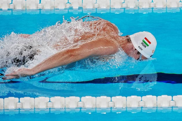 Hubert Kos from Hungary at the Swimming European Aquatics Championships Paris 2026, Paris, August 15, 2026 .  Copyright: xGianxMattiaxD Alberto LaPressex