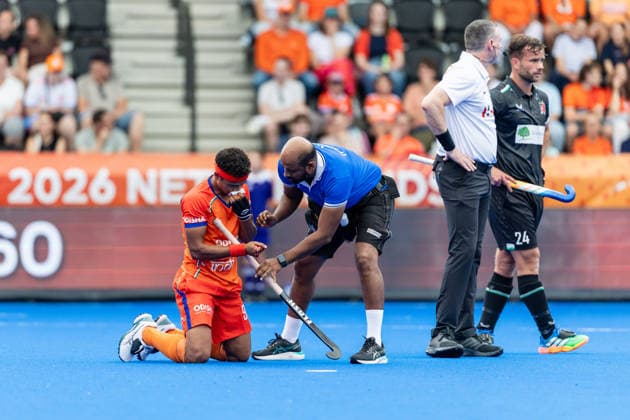India v Wales - FIH Hockey World Cup AMSTELVEEN, NETHERLANDS - AUGUST 15: Shilanand Lakra of India during the FIH Hockey World Cup match between India and Wales at Wagener Stadion on August 15, 2026 in Amstelveen, Netherlands. Amstelveen Wagener Stadion Netherlands Content not available for redistribution in The Netherlands directly or indirectly through any third parties. Copyright: xMarcelxvanxPlateringenx