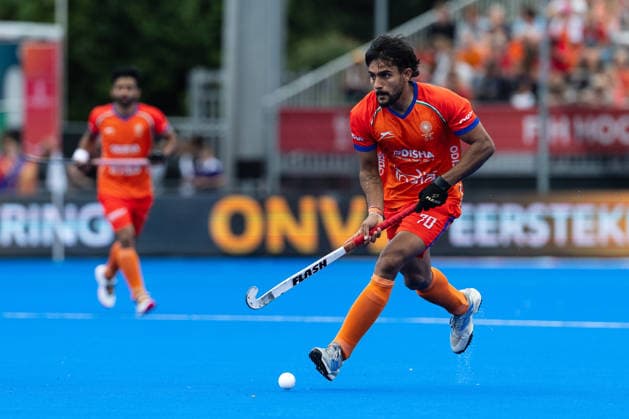 India v Wales - FIH Hockey World Cup AMSTELVEEN, NETHERLANDS - AUGUST 15: Sanjay of India during the FIH Hockey World Cup match between India and Wales at Wagener Stadion on August 15, 2026 in Amstelveen, Netherlands. Amstelveen Wagener Stadion Netherlands Content not available for redistribution in The Netherlands directly or indirectly through any third parties. Copyright: xMarcelxvanxPlateringenx