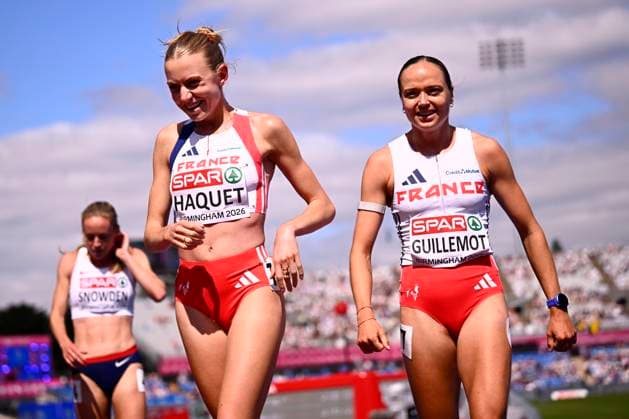 European Athletics Championships Birmingham 2026 - day 6 BIRMINGHAM, ENGLAND - AUGUST 15 : Haquet Augustine (FRA) and Guillemot Agathe (FRA) in action during the 1500m on day 6 of the Birmingham 2026 European Athletics Championships on August 15, 2026 in Birmingham, England, 15 08 2026 Birmingham ENGLAND  Copyright: xTomasxSiskx