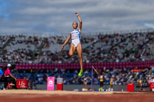 260815 Antriana Gkogka of Greece competes women™s long jump during day 6 of the 2026 European Athletics Championships on August 15, 2026 in Birmingham. Photo: Mathias Bergeld BILDBYRAN kod MB MT1071 friidrott athletics friidrett friidrotts-em em friidretts-em 2026 european athletics championships day 6 bbeng long jump lengde längdhopp *** August 15, 2026: Antriana Gkogka of Greece competes in the women’s long jump on day 6 of the 2026 European Athletics Championships on August 15, 2026 in Birmingham. Photo by Mathias Bergeld. BILDBYRAN code MB MT1071. track and field, athletics, friidrett, friidrotts EM, 2026 European Athletics Championships, Day 6, long jump  Copyright: MATHIASxBERGELD BB260815MB044
