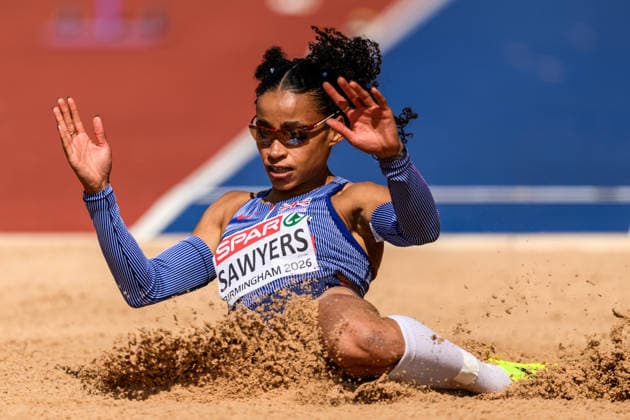 260815 Jazmin Sawyers of Great Britain competes in women™s long jump qualifier during day 6 of the 2026 European Athletics Championships on August 15, 2026 in Birmingham. Photo: Mathias Bergeld BILDBYRAN kod MB MT1071 friidrott athletics friidrett friidrotts-em em friidretts-em 2026 european athletics championships day 6 bbeng long jump lengde längdhopp *** August 15, 2026: Jazmin Sawyers of Great Britain competes in the women’s long jump qualifier during Day 6 of the 2026 European Athletics Championships on August 15, 2026 in Birmingham. Photo by Mathias Bergeld. BILDBYRAN code MB MT1071. track and field, athletics, friidrett, friidrotts EM, 2026 European Athletics Championships, Day 6, BBENG, long jump, lengde, längdhopp  Copyright: MATHIASxBERGELD BB260815MB069
