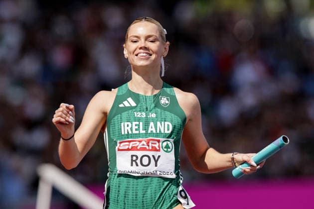 2026 European Athletics Championships, Alexander Stadium, Birmingham, England 15 8 2026 Women™s 4x100m Relay Ireland™s Lauren Roy celebrates after finishing fourth Lauren Roy celebrates after finishing fourth 15 8 2026  Copyright: xx 0S9A6601