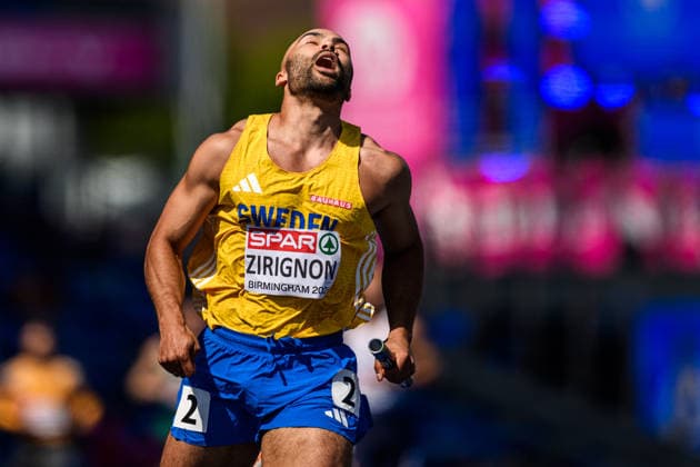 260815 Jean-Christian Zirignon of Sweden competes in men s 4x100 meter relay during day 6 of the 2026 European Athletics Championships on August 15, 2026 in Birmingham. Photo: Mathias Bergeld BILDBYRAN kod MB MT1071 friidrott athletics friidrett friidrotts-em em friidretts-em 2026 european athletics championships day 6 bbeng stafett relay sverige depp *** August 15, 2026: Jean Christian Zirignon of Sweden competes in the men’s 4x100-meter relay during Day 6 of the 2026 European Athletics Championships on August 15, 2026 in Birmingham. Photo by Mathias Bergeld, BILDBYRAN, code MB MT1071. track and field, athletics, friidrett, friidrotts EM, 2026 European Athletics Championships, Day 6, BBENG, relay, Sweden, depp  Copyright: MATHIASxBERGELD BB260815MB079
