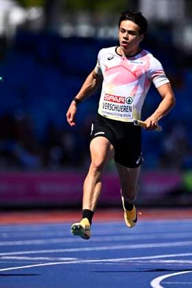 European Athletics Championships Birmingham 2026 - day 6 BIRMINGHAM, ENGLAND - AUGUST 15 : Kasmi Amine (BEL), Botterman Emiel (BEL), Snyders Antoine (BEL) and Verschueren Cedric (BEL) of the Belgien Falcons of the Belgian Rockets on day 6 of the Birmingham 2026 European Athletics Championships on August 15, 2026 in Birmingham, England, 15 08 2026 Birmingham ENGLAND  Copyright: xTomasxSiskx