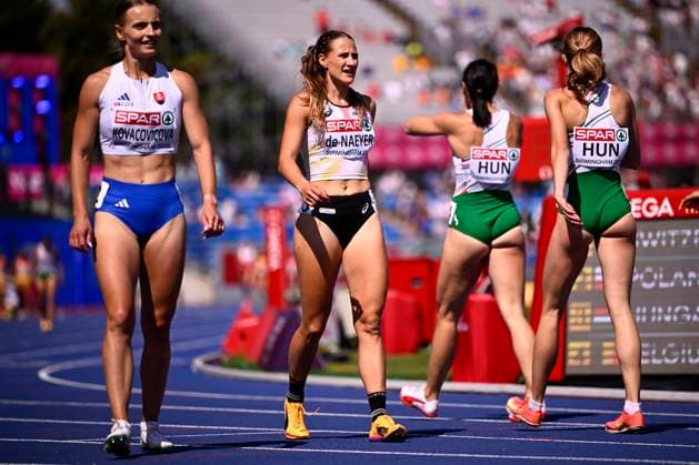 European Athletics Championships Birmingham 2026 - day 6 BIRMINGHAM, ENGLAND - AUGUST 15 : Vincke Rani (BEL), Rosius Rani (BEL), De Naeyer Janie (BEL) and Nkansa Delphine (BEL) of the Belgian Rockets on day 6 of the Birmingham 2026 European Athletics Championships on August 15, 2026 in Birmingham, England, 15 08 2026 Birmingham ENGLAND  Copyright: xTomasxSiskx