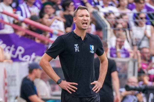 Petrik Sander (1. FC Magdeburg, Trainer) Emotionen, Deutschland: Fussball, 2. Bundesliga, Saison 2026 27, 2. Spieltag, 15.08.2026, VfL Osnabrück vs 1. FC Magdeburg, Stadion Bremer Brücke (Osnabrück, Niedersachsen) *** Petrik Sander, 1 FC Magdeburg, Coach, Emotions, German Soccer, 2. Bundesliga, 2026–27 Season, Matchday 2, August 15, 2026, VfL Osnabrück vs. 1 FC Magdeburg, Bremer Brücke Stadium, Osnabrück, Lower Saxony Copyright: xLeonxFrickx