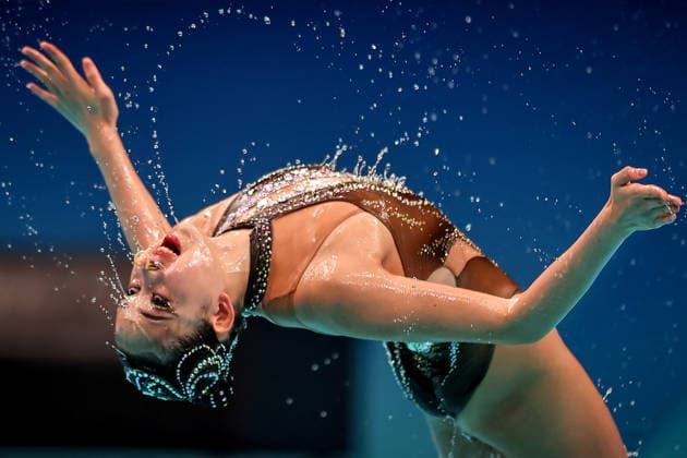 (260815) -- BUDAPEST, Aug. 15, 2026 -- Zhou Kunyi of China performs during the Women s Duet Free Event of the World Aquatics Junior Artistic Swimming Championships in Budapest, Hungary, Aug. 15, 2026. (Photo by Xinhua) (SP)HUNGARY-BUDAPEST-ARTISTIC SWIMMING-WORLD JUNIOR CHAMPIONSHIPS-WOMEN S DUET FREE DavidxBalogh 