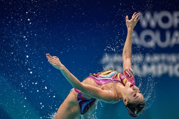 (260815) -- BUDAPEST, Aug. 15, 2026 -- Wang Ziyan of China performs during the Mixed Duet Free Event of the World Aquatics Junior Artistic Swimming Championships in Budapest, Hungary, Aug. 15, 2026. (Photo by Xinhua) (SP)HUNGARY-BUDAPEST-ARTISTIC SWIMMING-WORLD JUNIOR CHAMPIONSHIPS-MIXED DUET FREE DavidxBalogh 