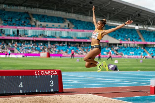 Mikaelle Assani (Karlsruher SC, Weitsprung Frauen), GBR, Leichtathletik, Athletics, European Athletics Championships 2026, Leichtathletik Europameisterschaft 2026, Birmingham 2026, 15.08.2026, GBR, Leichtathletik, Athletics, European Athletics Championships 2026, Leichtathletik Europameisterschaft 2026, Birmingham 2026, 15.08.2026 Birmingham *** Mikaelle Assani, Karlsruher SC, Women s Long Jump, GBR, Track and Field, Athletics, 2026 European Athletics Championships, 2026 European Track and Field Championships, Birmingham 2026, August 15, 2026, GBR, Track and Field, Athletics, 2026 European Athletics Championships, 2026 European Track and Field Championships, Birmingham 2026, August 15, 2026, Birmingham Copyright: xStefanxMayerx EP_SMR