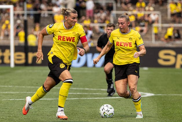 Testspiel: Borussia Dortmund Frauen - AS Roma Frauen; 15.08.2026 Ramona Maier (Borussia Dortmund Frauen, 7), Alexandra Popp (Borussia Dortmund Frauen, 11) Testspiel, BVB-Saisoneröffnung 2026 27: Borussia Dortmund Frauen - AS Roma Frauen; Rote Erde, Dortmund; 15.08.2026 *** Friendly Match: Borussia Dortmund Women vs. AS Roma Women, August 15, 2026; Ramona Maier (Borussia Dortmund Women, 7), Alexandra Popp (Borussia Dortmund Women, 11); Friendly Match, BVB 2026-27 Season Opener: Borussia Dortmund Women vs. AS Roma Women, Rote Erde, Dortmund, August 15, 2026 Copyright: xBEAUTIFULxSPORTS Buriakovx
