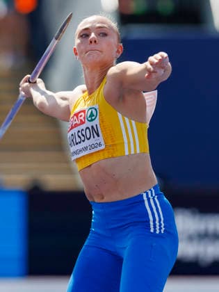 BIRMINGHAM, GREAT BRITAIN - AUGUST 15, 2026: Lovisa KARLSSON (SWE Sweden) competing in the javelin throw of the heptathlon during the European Athletics Championships at Alexander Stadium on August 15, 2026 in Birmingham, Great Britain. Great Britain Copyright: xAxelxKohringx