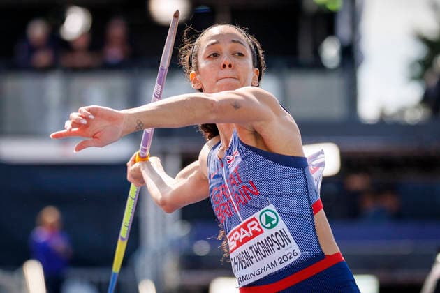 BIRMINGHAM, GREAT BRITAIN - AUGUST 15, 2026: Katarina JOHNSON-THOMPSON (GBR Great Britain) competing in the javelin throw of the heptathlon during the European Athletics Championships at Alexander Stadium on August 15, 2026 in Birmingham, Great Britain. Great Britain Copyright: xAxelxKohringx