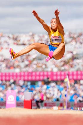 BIRMINGHAM, GREAT BRITAIN - AUGUST 15, 2026 : Tilde JOHANSSON (SWE Sweden) competing in the long jump qualification during the European Athletics Championships at Alexander Stadium on August 15, 2026 in Birmingham, Great Britain. Great Britain Copyright: xLeahxKohringx