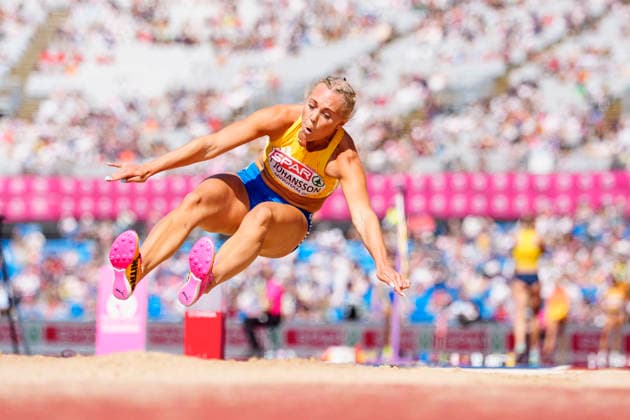 BIRMINGHAM, GREAT BRITAIN - AUGUST 15, 2026 : Tilde JOHANSSON (SWE Sweden) competing in the long jump qualification during the European Athletics Championships at Alexander Stadium on August 15, 2026 in Birmingham, Great Britain. Great Britain Copyright: xLeahxKohringx
