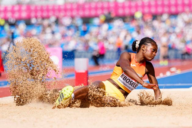 BIRMINGHAM, GREAT BRITAIN - AUGUST 15, 2026 : Tessy EBOSELE (ESP Spain) competing in the long jump qualification during the European Athletics Championships at Alexander Stadium on August 15, 2026 in Birmingham, Great Britain. Great Britain Copyright: xLeahxKohringx