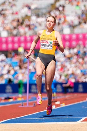 BIRMINGHAM, GREAT BRITAIN - AUGUST 15, 2026 : Imke DAALMANN (GER Germany) competing in the long jump qualification during the European Athletics Championships at Alexander Stadium on August 15, 2026 in Birmingham, Great Britain. Great Britain Copyright: xLeahxKohringx
