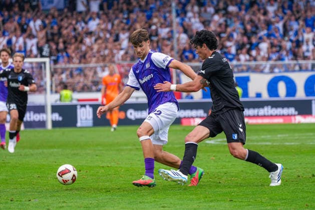 Bernd Riesselmann (VfL Osnabrück, 22), Deutschland: Fussball, 2. Bundesliga, Saison 2026 27, 2. Spieltag, 15.08.2026, VfL Osnabrück vs 1. FC Magdeburg, Stadion Bremer Brücke (Osnabrück, Niedersachsen) *** Bernd Riesselmann, VfL Osnabrück, 22, German Soccer, 2. Bundesliga, 2026–27 Season, Matchday 2, August 15, 2026, VfL Osnabrück vs. 1. FC Magdeburg, Bremer Brücke Stadium, Osnabrück, Lower Saxony Copyright: xLeonxFrickx