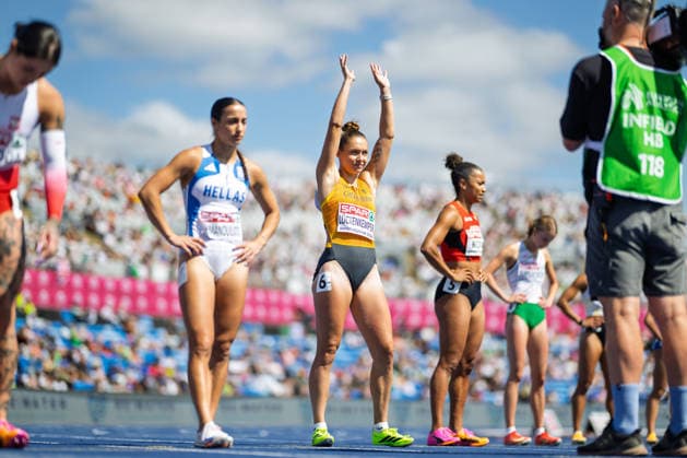 BIRMINGHAM, UNITED KINGDOM - AUGUST 15: Gina Lückenkemper of Germany competes in the Women s 4x100m Relay during the European Athletics Championships at Alexander Stadium on August 15, 2026 in Birmingham, United Kingdom. England United Kingdom Copyright: xBEAUTIFULxSPORTS TobiasxLacknerx