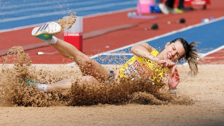 BIRMINGHAM, GREAT BRITAIN - AUGUST 15, 2026: Alina ROTARU-KOTTMANN (ROU Romania) competing in the long jump qualification round during the European Athletics Championships at Alexander Stadium on August 15, 2026 in Birmingham, Great Britain. Great Britain Copyright: xAxelxKohringx