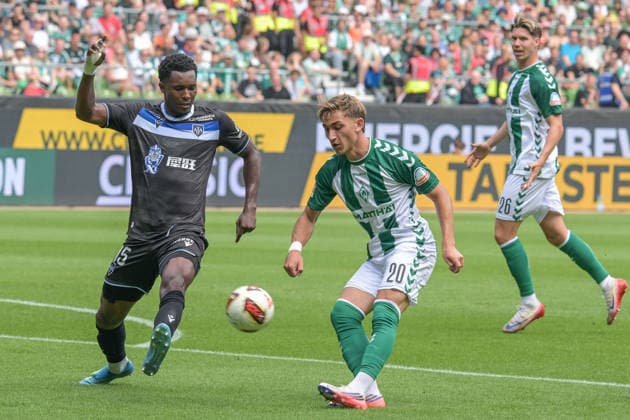 Schuss von Chuki (SV Werder Bremen 20), SV Werder Bremen - AJ Auxerre, Fussball, Bundesliga, Testspiel, 15.8.2026 DFB regulations prohibit any use of photographs as image sequences and or quasi-video Bremen Bremen Deutschland *** Shot by Chuki SV Werder Bremen 20, SV Werder Bremen vs. AJ Auxerre, soccer, Bundesliga, friendly match, August 15, 2026. DFB regulations prohibit any use of photographs as image sequences and or quasi-video. Bremen, Bremen, Germany Copyright: xkolbert-press BurghardxSchreyerx