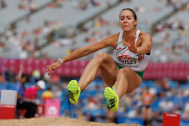 BIRMINGHAM, GREAT BRITAIN - AUGUST 15, 2026: Sarolta KRISZT (HUN Hungary) competing in the long jump of the heptathlon during the European Athletics Championships at Alexander Stadium on August 15, 2026 in Birmingham, Great Britain. Great Britain Copyright: xAxelxKohringx