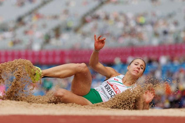 BIRMINGHAM, GREAT BRITAIN - AUGUST 15, 2026: Sarolta KRISZT (HUN Hungary) competing in the long jump of the heptathlon during the European Athletics Championships at Alexander Stadium on August 15, 2026 in Birmingham, Great Britain. Great Britain Copyright: xAxelxKohringx