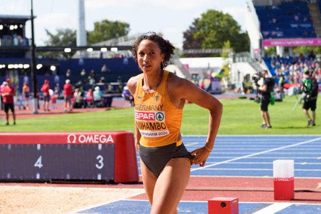 BIRMINGHAM, GREAT BRITAIN - August 15: Malaika Mihambo (Germany) during the long jump qualification during the European Athletics Championships 2026 at Alexander Stadium in Birmingham, Great Britain (Photo by Sven Beyrich Sports Press Photo)  Copyright: xSvenxBeyrich SportsxPressxPhotox Sportspressphoto_SPR206960