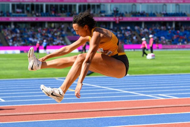 BIRMINGHAM, GREAT BRITAIN - August 15: Malaika Mihambo (Germany) during the long jump qualification during the European Athletics Championships 2026 at Alexander Stadium in Birmingham, Great Britain (Photo by Sven Beyrich Sports Press Photo)  Copyright: xSvenxBeyrich SportsxPressxPhotox Sportspressphoto_SPR206962